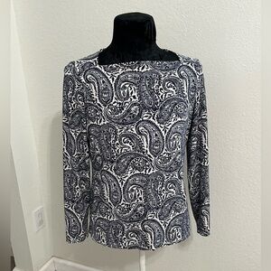 Talbots Paisley Print Long Sleeve Top